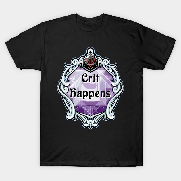 Amulet Crit Happens T-Shirt by robertbevan